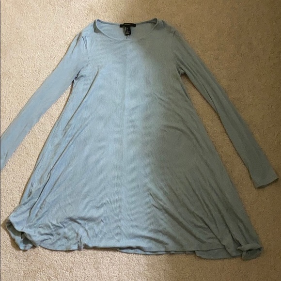 Light blue ribbed loose dress - Picture 2 of 2